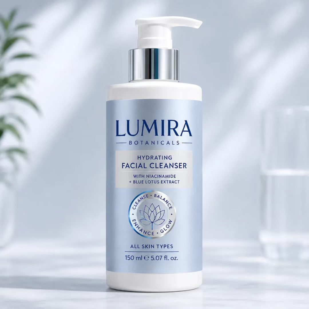Luxury Skincare Labels - Op maat gemaakt luxe blauw/zilverfolie BOPP