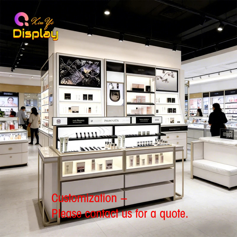 Luxury Skincare Retailers - Luxe huidverzorgingswinkelinrichting, stijlvolle LED-verlichting, displaybalies van